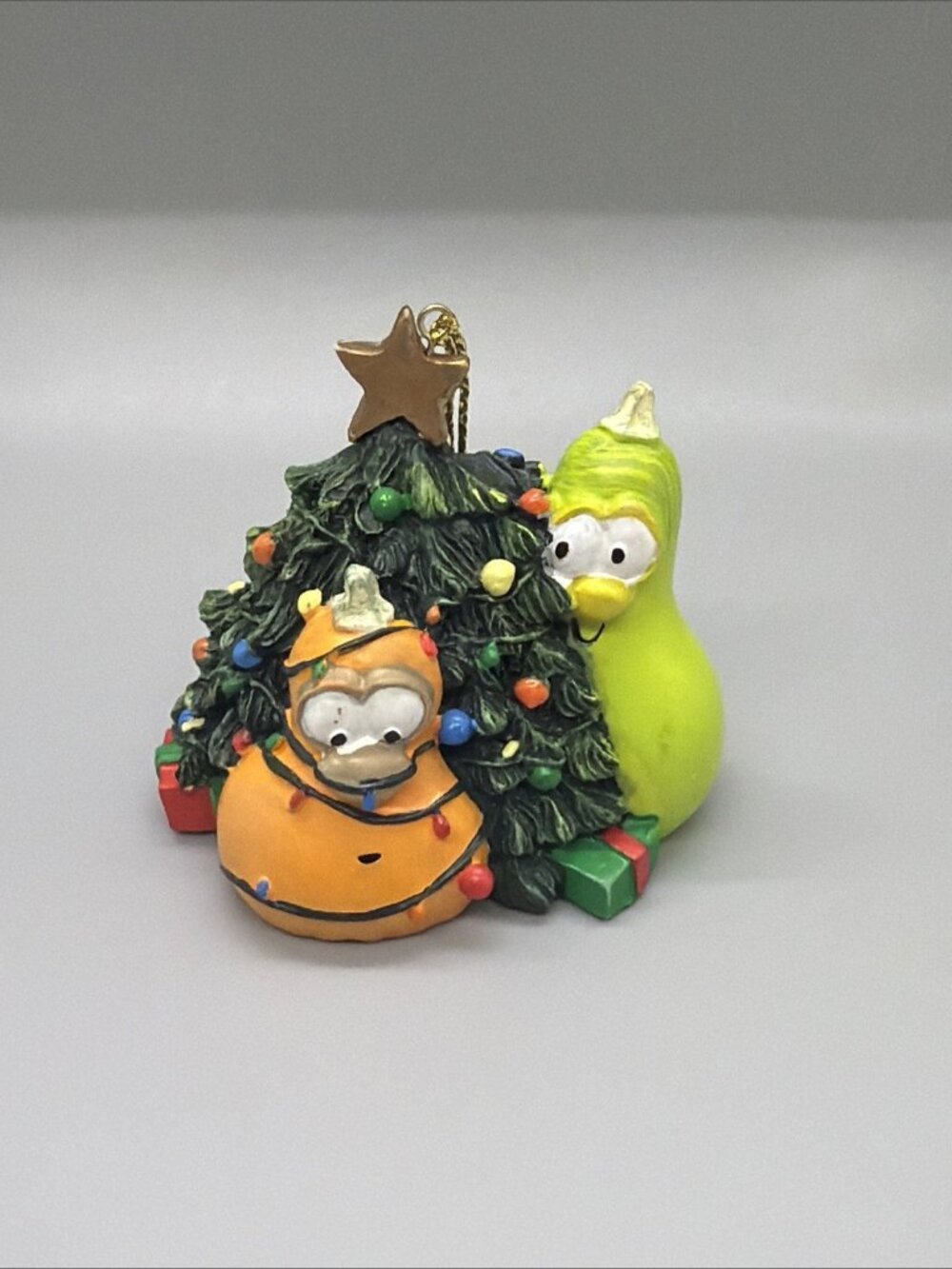 Vintage VeggieTales Jimmy and Jerry Gourd Very Merry Christmas Ornament
